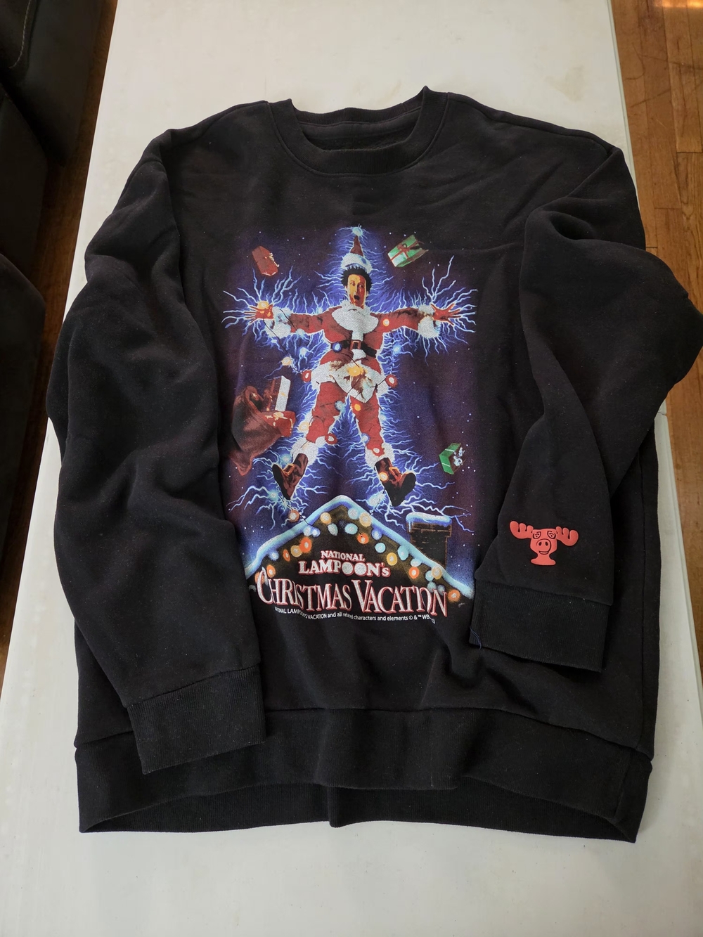 Hollister Black Christmas Vacation Graphic Crewneck Sweatshirt
